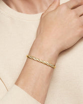 DY Helios™ Cuff Bracelet in 18K Yellow Gold with Diamonds, 6mm